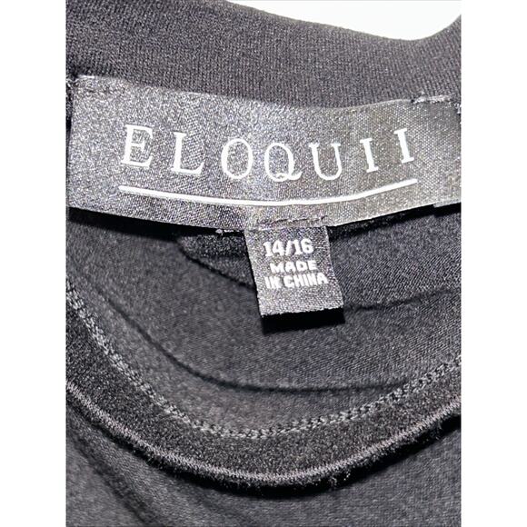 Eloquii Blouse Size 14/16 Cowl Neck Black Short Sleeve Goth Witchy Minimalist - Picture 5 of 8
